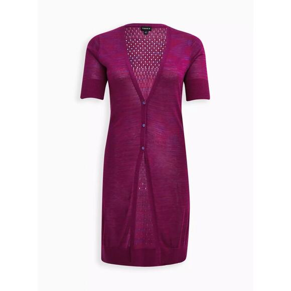 Torrid Space Dye Duster V-Neck Button Front Sweater Long Cardigan Plus Size 3 3X - Picture 9 of 12